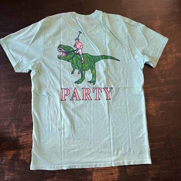 Party Pants Turquoise Polo Rec Tee Shirt XL 100% Cotton Like New - Picture 2 of 4